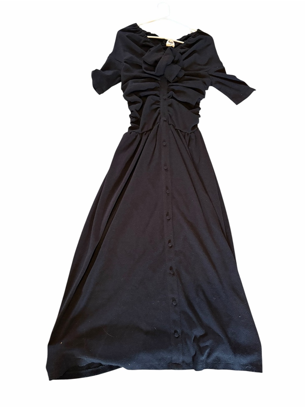 Tach Clothing Adalena Knotted Maxi Dress Black Off The Shoulder Whimsigoth - Picture 4 of 8